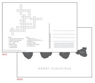 lisa rupp christmas postcard with crossword | simple pretty