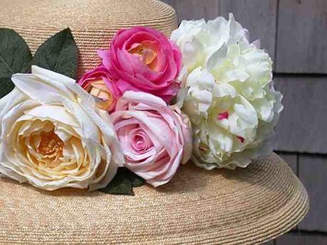 peter beaton flower-trimmed hat | simple pretty