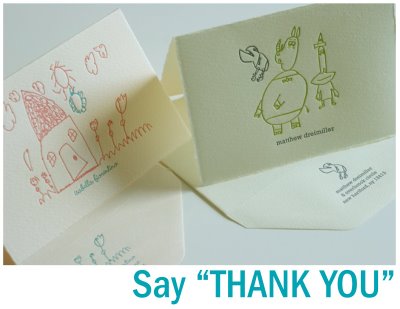 kidthankyou peculiar pair press custom letterpressed thank-you notes | simple pretty