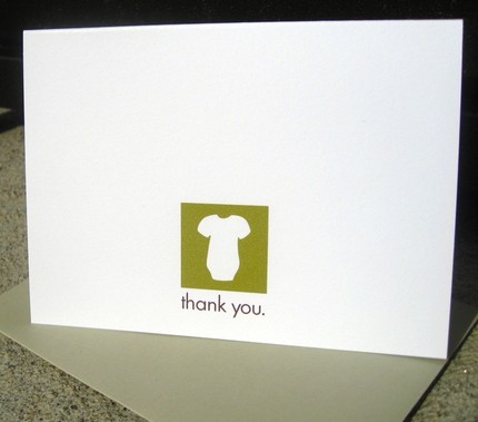 perideau designs onesie thank you card | simple pretty