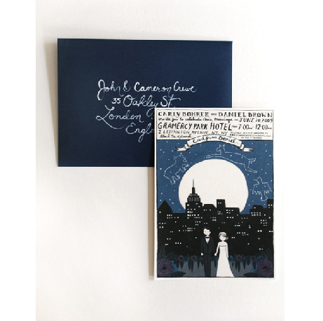 anna bond nyc-themed wedding invitation | simple pretty