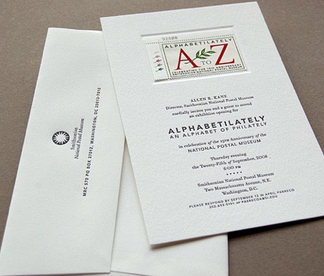 smithsonian alphabetilately invitation, one heart press | simple pretty