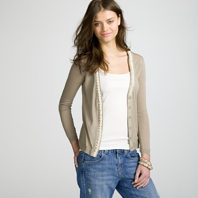j.crew sequin peony v-neck cardigan | simple pretty