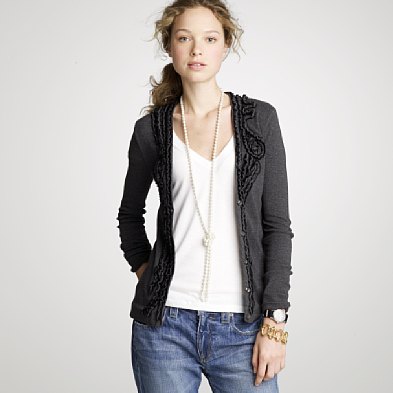 j.crew whirling ruffles cardigan | simple pretty
