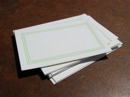 power and light press green stripes notecards | simple pretty