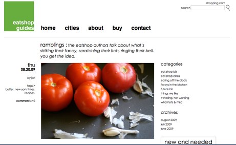 eat.shop guides website, 2009 | simple pretty