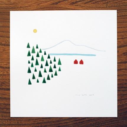 alpine scene watercolor by artist anna betts | simple pretty