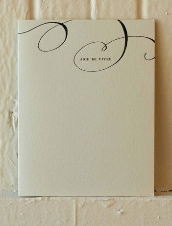 sideshow press 'joie de vivre' card | simple pretty
