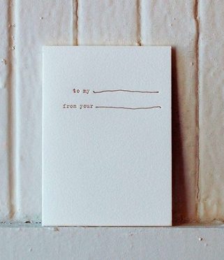 sideshow press 'to my' card | simple pretty