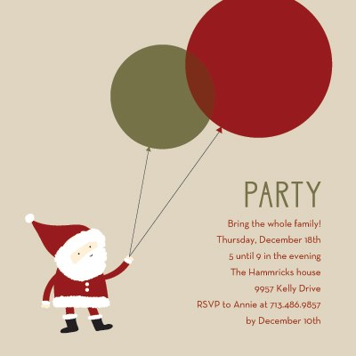 pasantainvite petite alma little santa party invite | simple pretty