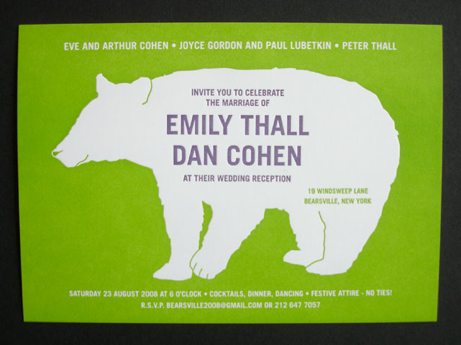swayspace bear wedding invitation | simple pretty