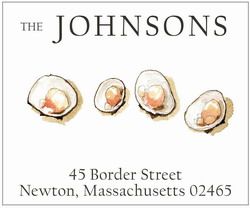 felix doolittle 'clams on the half shell' return address labels | simple pretty